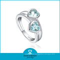 Elegante anillo de plata de ley 925 con CZ (R-0360)